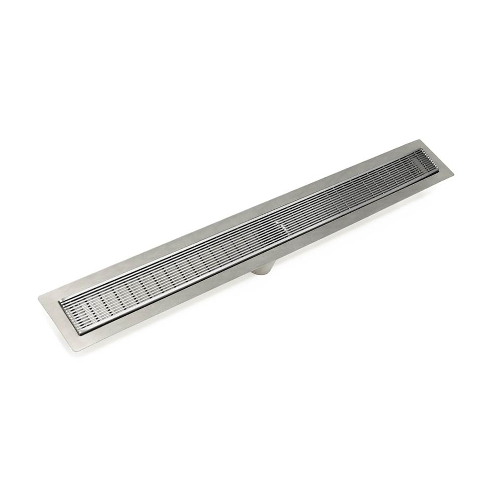 Infinity Drain 24'' FF Series Complete Kit with 2 1/2'' Wedge Wire Grate in Polished Stainless