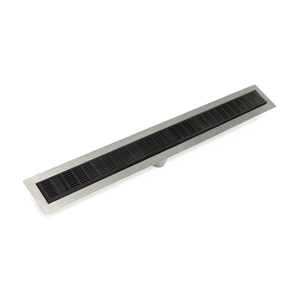 Infinity Drain 32'' FF Series Complete Kit with 2 1/2'' Perforated Slotted Grate in Matte Black