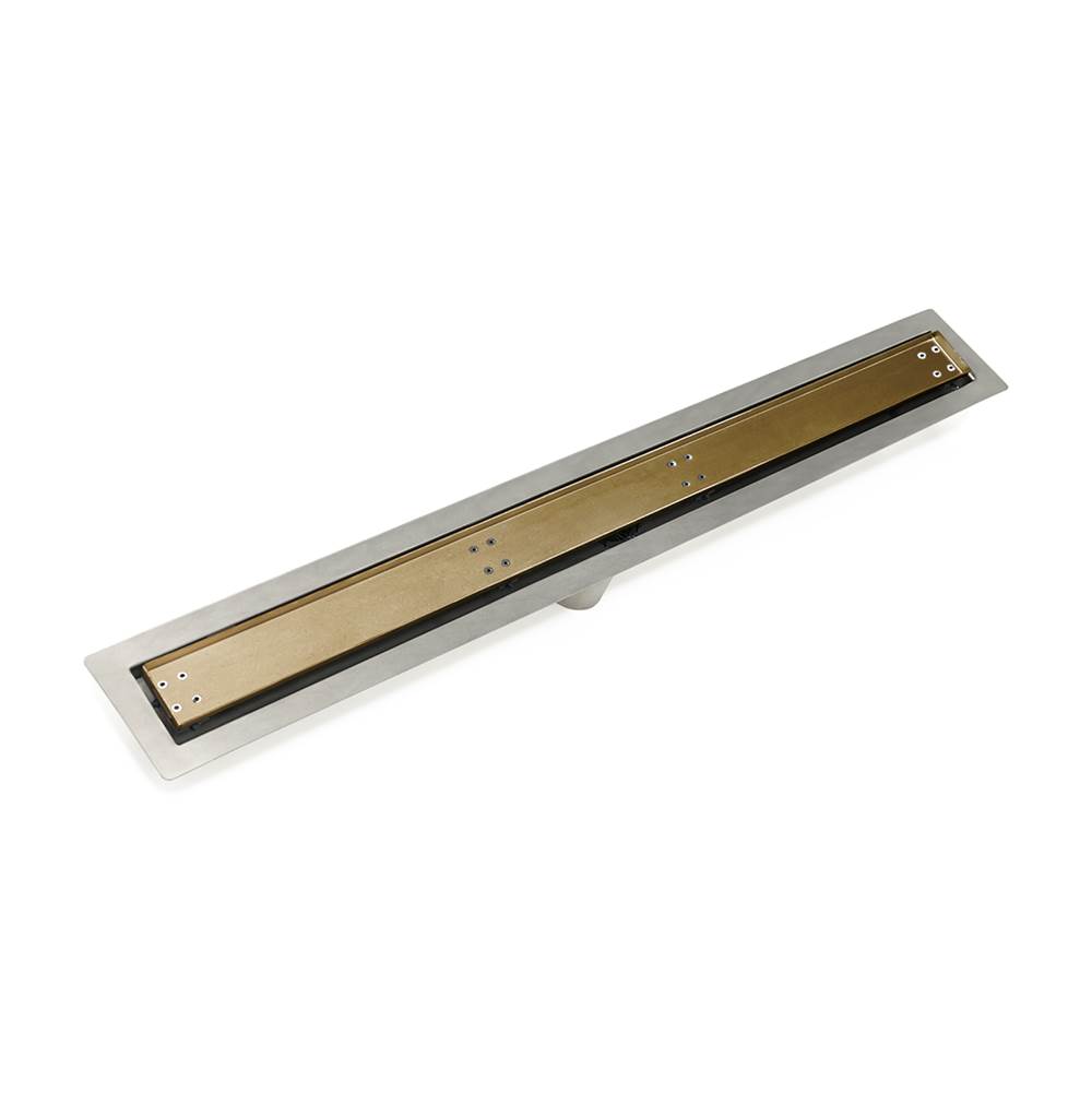Infinity Drain 42'' FF Series Complete Kit with Tile Insert Frame in Satin Bronze