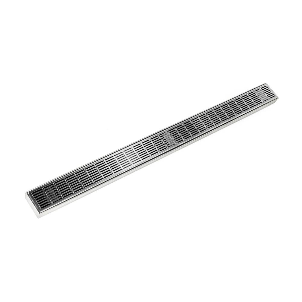 Infinity Drain 24'' FX Series Complete Kit with Perforated Slotted Grate in Polished Stainless