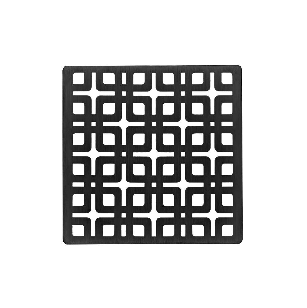 Infinity Drain 4'' x 4'' Link Pattern Decorative Plate for K 4, KD 4, KDB 4 in Matte Black
