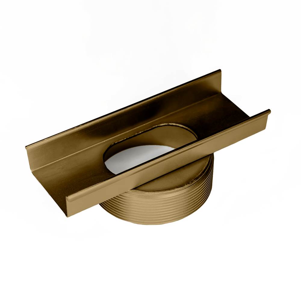 Infinity Drain 8'' Stainless Steel High Flow Outlet Section for S-AS 99/S-LTIFAS 99 Series in Satin Bronze with 4'' Threaded Nipple