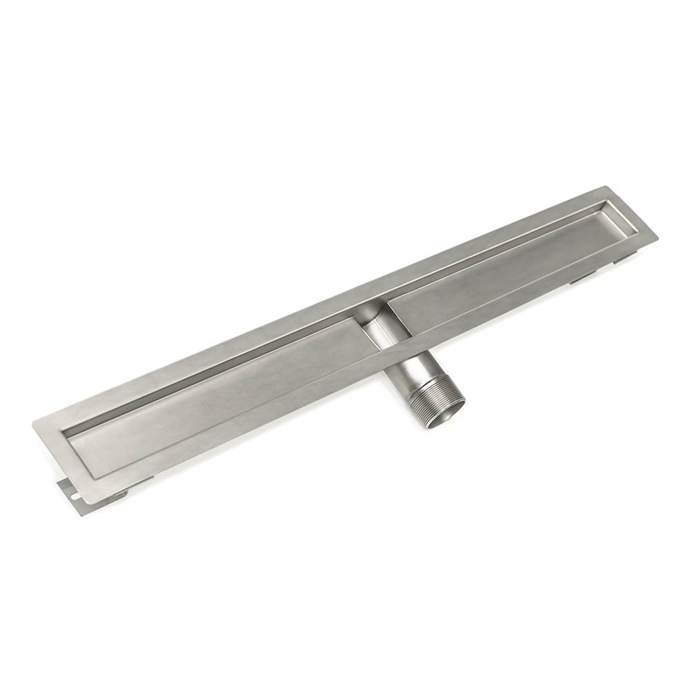 Infinity Drain 60'' Stainless Steel Side Outlet Channel with 2'' Threaded Outlet