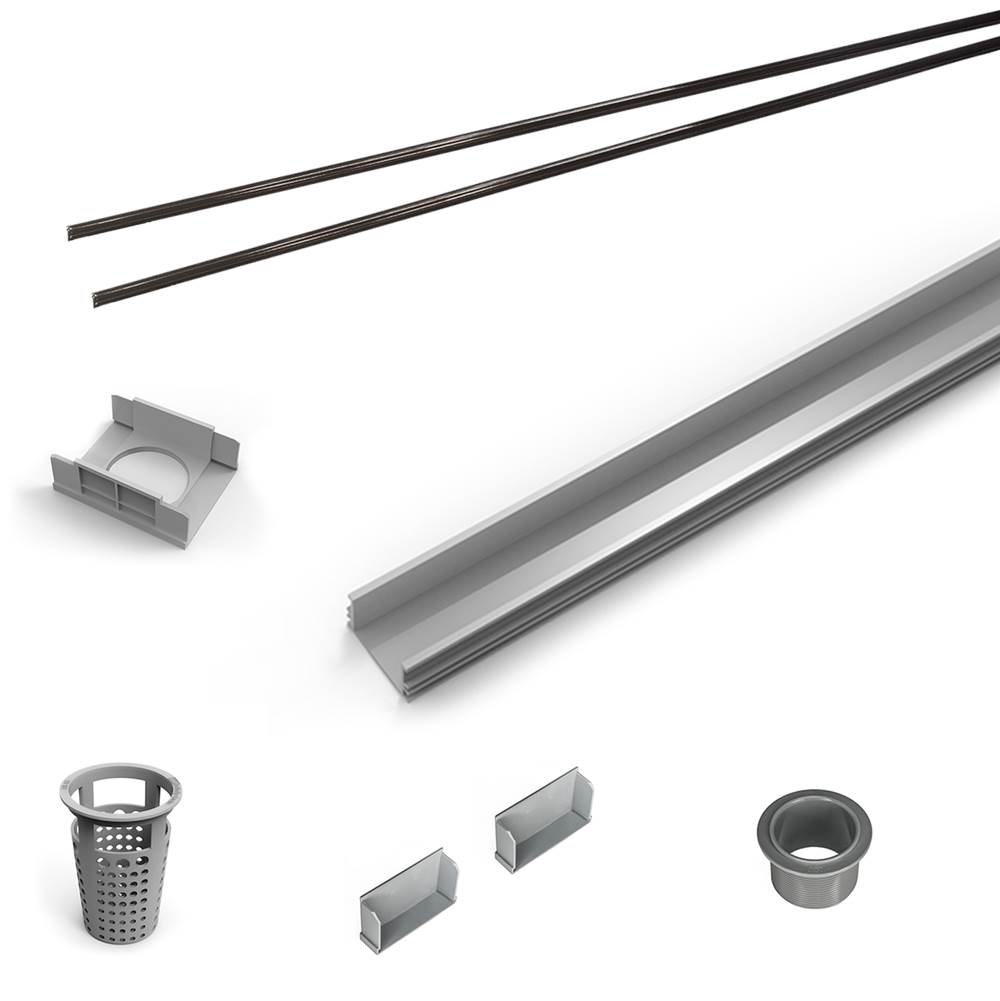 Infinity Drain 48'' Rough Only Kit for S-LAG 65, S-LT 65, and S-LTIF 65 series. Includes PVC Components and Channel Trim