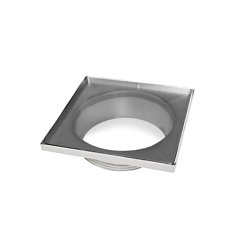 Infinity Drain 5'' x 5'' Stainless Steel 4” Throat only in Polished Stainless