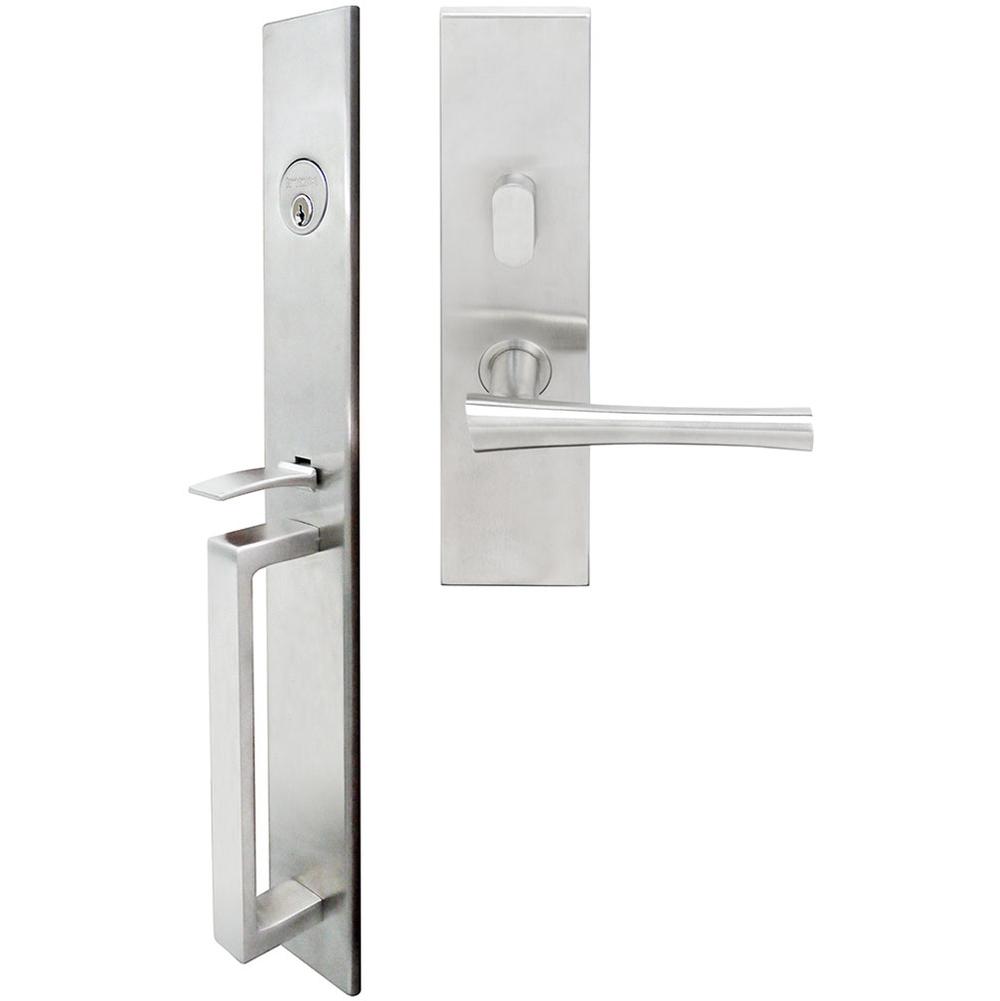 INOX BW Handleset MT Mortise 214 Champagne Entry 2-1/2''  32D LH