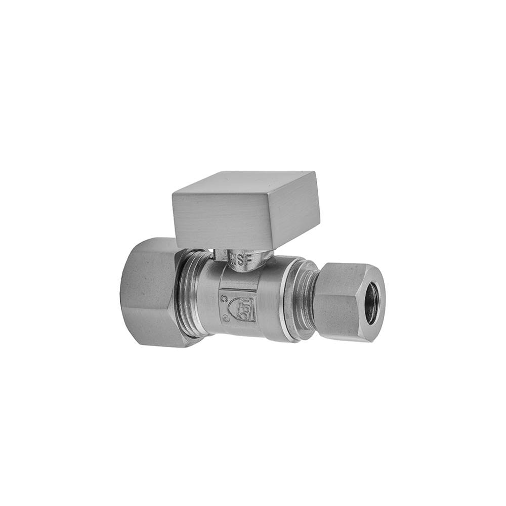 Jaclo Quarter Turn Straight Pattern 5/8'' O.D. Compression (Fits 1/2'' Copper) x 3/8'' O.D. Supply Valve with Square Handle