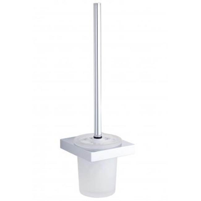 Kartners BERLIN - Wall Mounted Toilet Brush Set with Frosted Glass-Brushed Gold