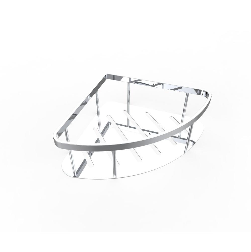 Kartners Bath & Shower Baskets - Deep Corner Wire Basket-Polished Nickel