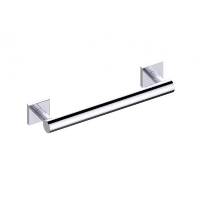 Kartners 9400 Series 12-inch Round Grab Bar with Square Rosettes 35mm-Polished Chrome
