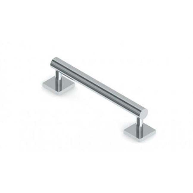 Kartners 9400 Series 18-inch Round Grab Bar with Square Rosettes-Polished Chrome