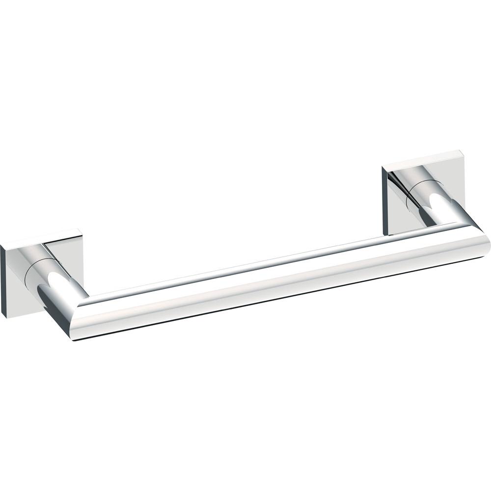 Kartners 9600 Series 24-inch Mitered Grab Bar with Square Rosettes-Brushed Chrome