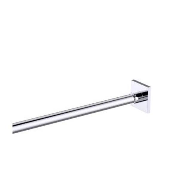 Kartners Shower Rods -  5 Feet (60-inch) Square Shower Rod with Square Ends -Polished Finish