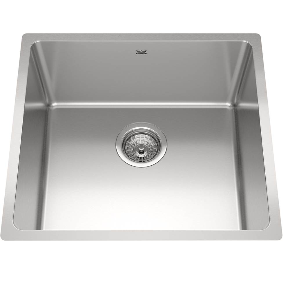 Kindred Brookmore 19.6-in LR x 18.2-in FB x 9-in DP Undermount Single Bowl Stainless Steel Sink, BSU1820-9N