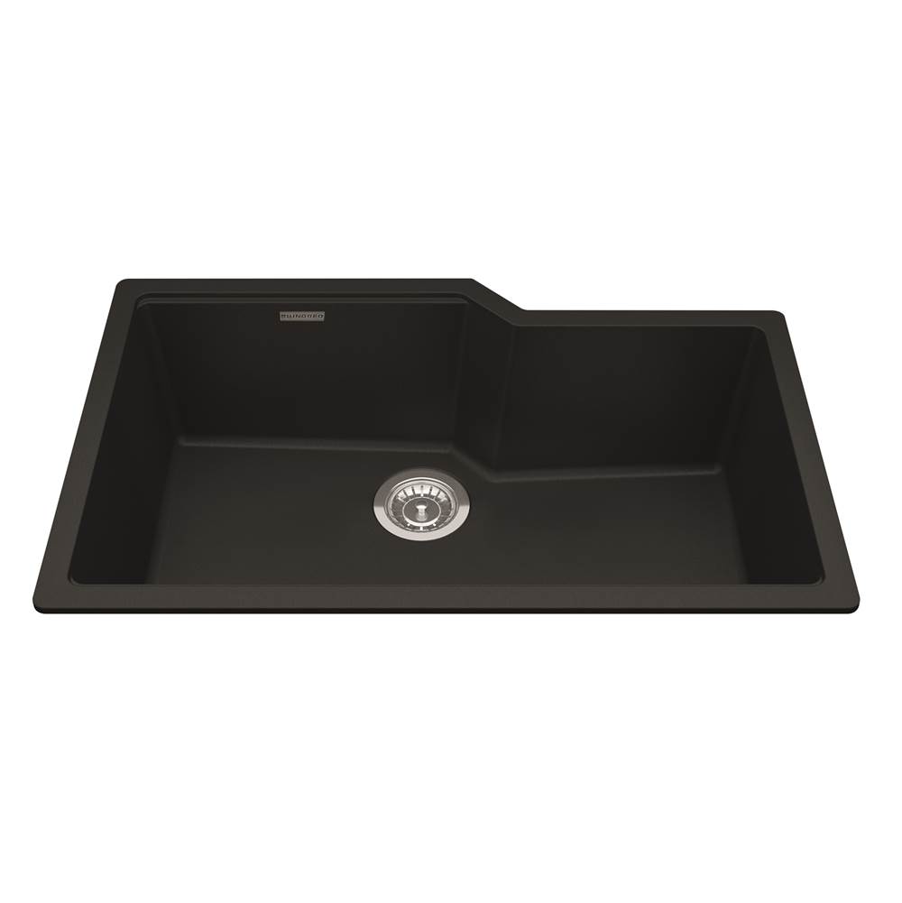 Kindred Granite Series 30.69-in LR x 19.69-in FB Undermount Single Bowl Granite Kitchen Sink in Matte Black