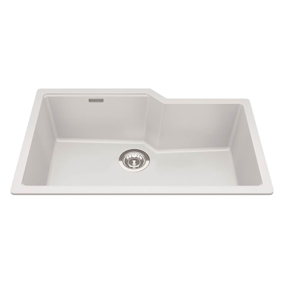 Kindred Granite Series 30.69-in LR x 19.69-in FB Undermount Single Bowl Granite Kitchen Sink in Polar White