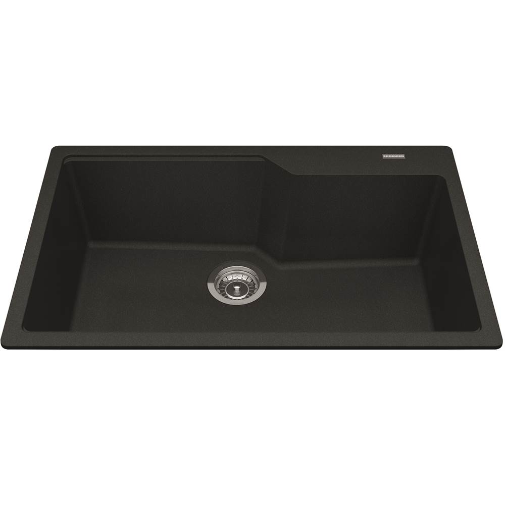 Kindred Granite Series 30.7-in LR x 19.69-in FB x 9.06-in DP Drop In Single Bowl Granite Kitchen Sink, MGSM2031-9ONN
