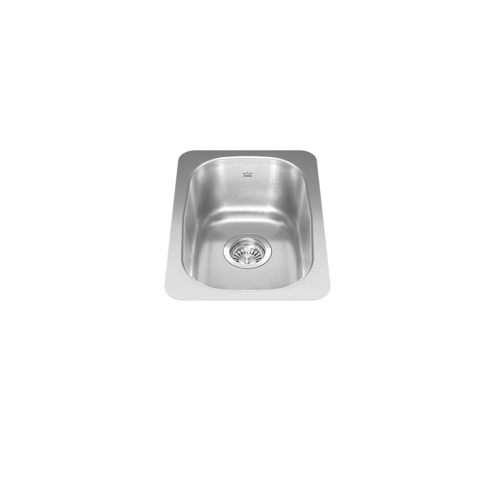Kindred Reginox 12.38-in LR x 18.13-in FB x 7-in DP Undermount Single Bowl Stainless Steel Hospitality Sink, NS1813U-7N
