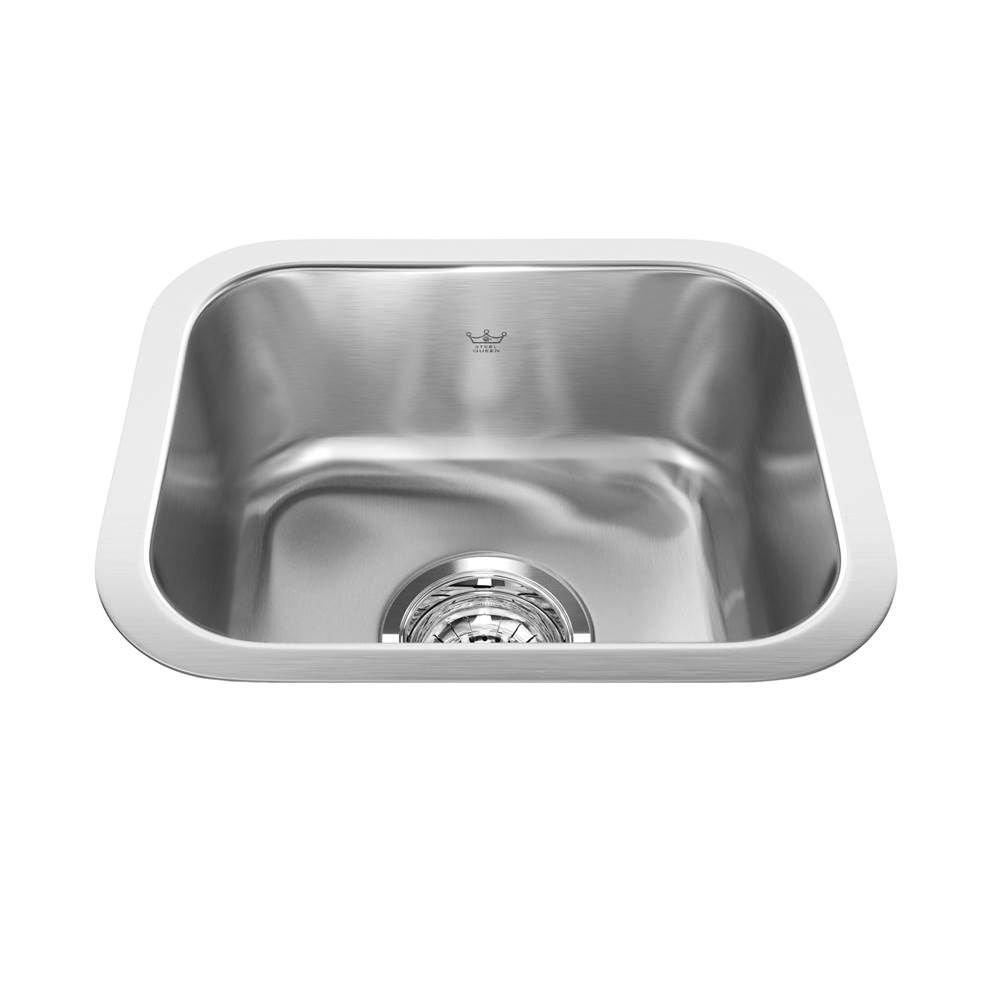 Kindred Steel Queen 13.38-in LR x 11-in FB x 6-in DP Undermount Single Bowl Stainless Steel Hospitality Sink, QSU1113-6N