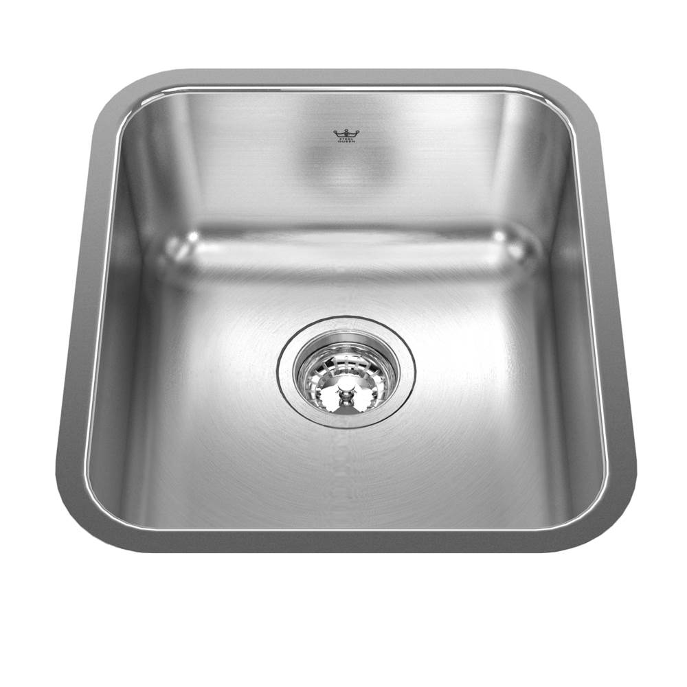 Kindred Steel Queen 15.75-in LR x 17.75-in FB x 8-in DP Undermount Single Bowl Stainless Steel Hospitality Sink, QSUA1816-8N