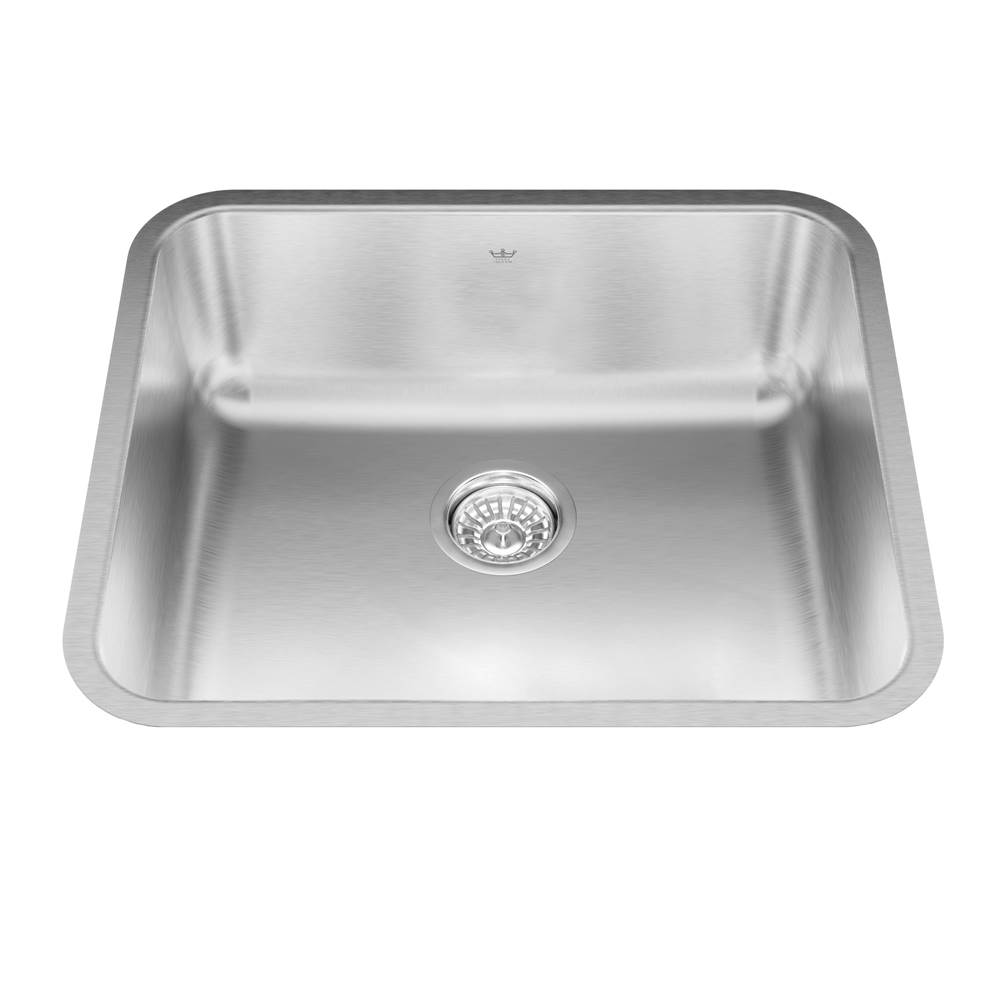 Kindred Steel Queen 21.75-in LR x 18.75-in FB x 8-in DP Undermount Single Bowl Stainless Steel Kitchen Sink, QSUA1922-8N