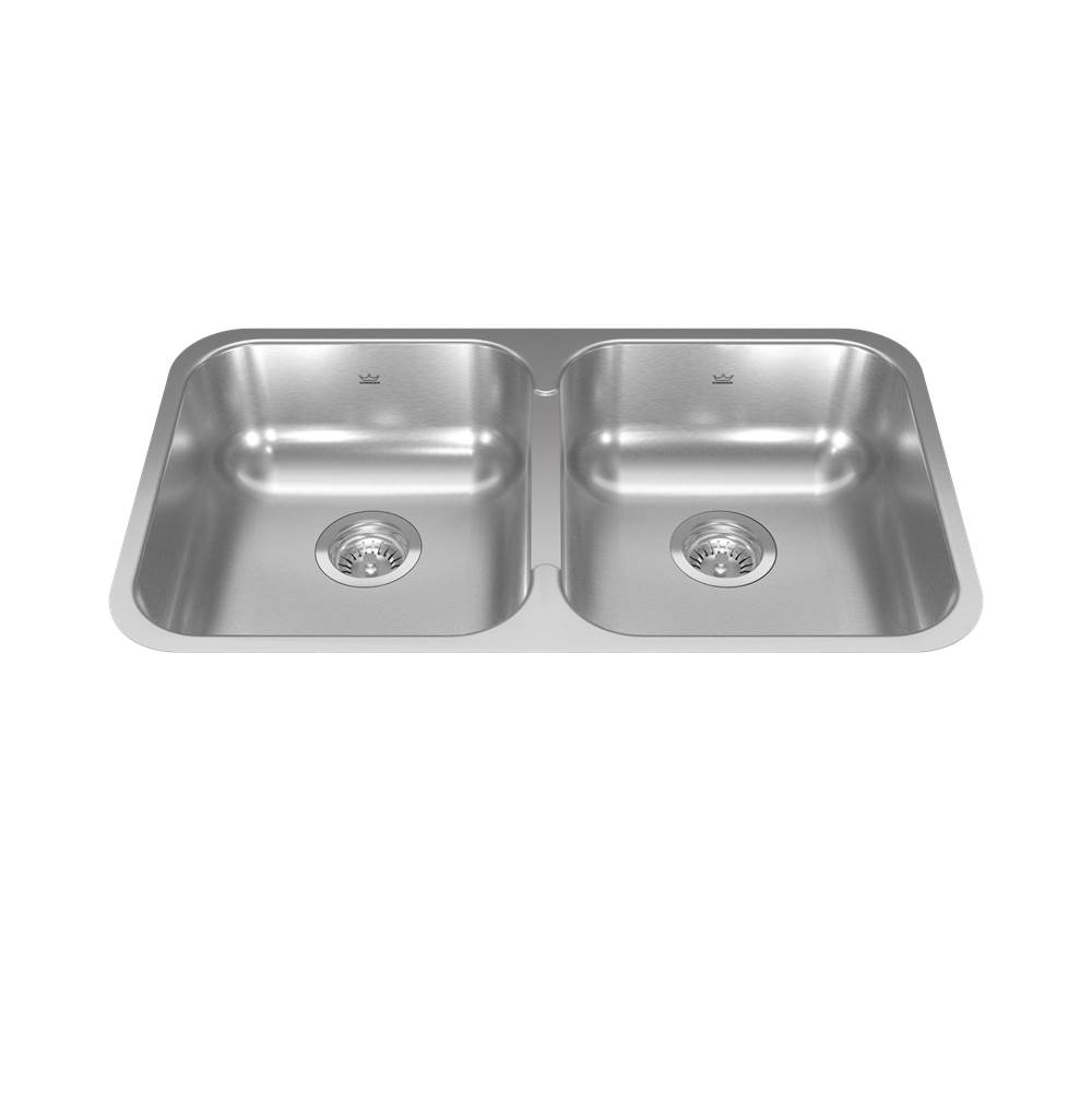 Kindred Reginox 30.88-in LR x 17.75-in FB x 7-in DP Undermount Double Bowl Stainless Steel Kitchen Sink, RDU1831-7N