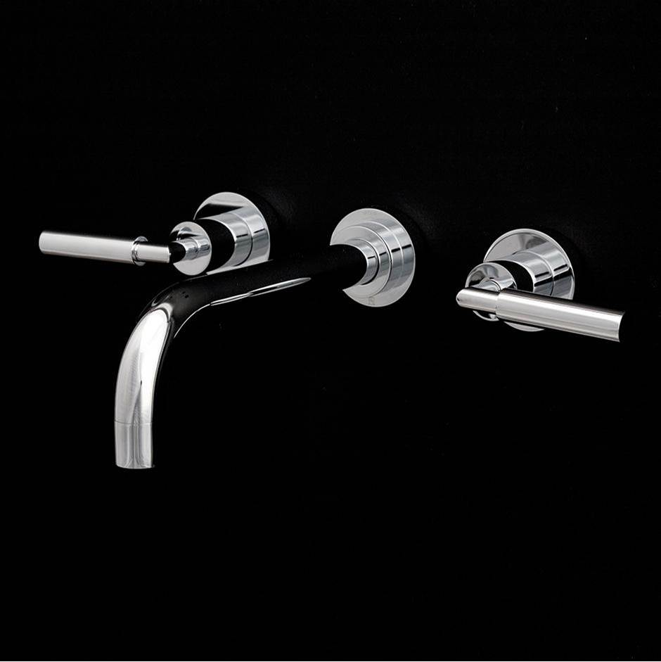 Lacava ROUGH - Wall-mount three-hole faucet with two lever handles, no backplate, spout 6''.