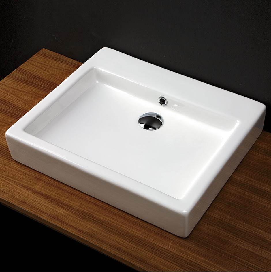 Lacava Wall-mount or above-counter porcelain Bathroom Sink with an overflow