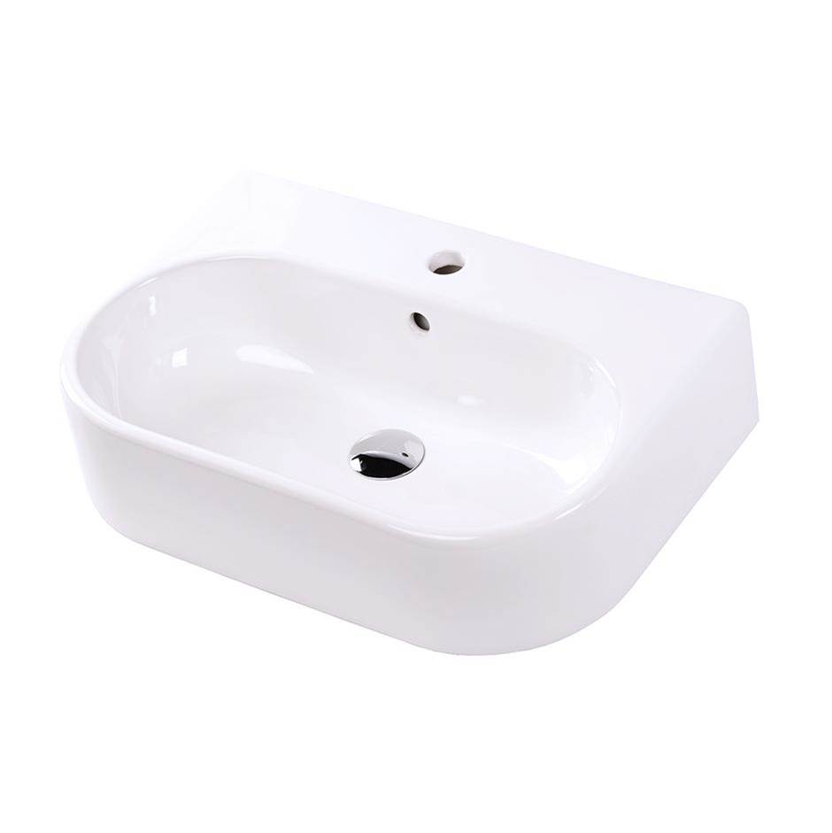 Lacava Wall mounted Bathroom Sink available with 01 - one faucet hole, 02 - two faucet holes, 03 - three faucet holes in 8'' spread. 24''w, 16''d, 6''h