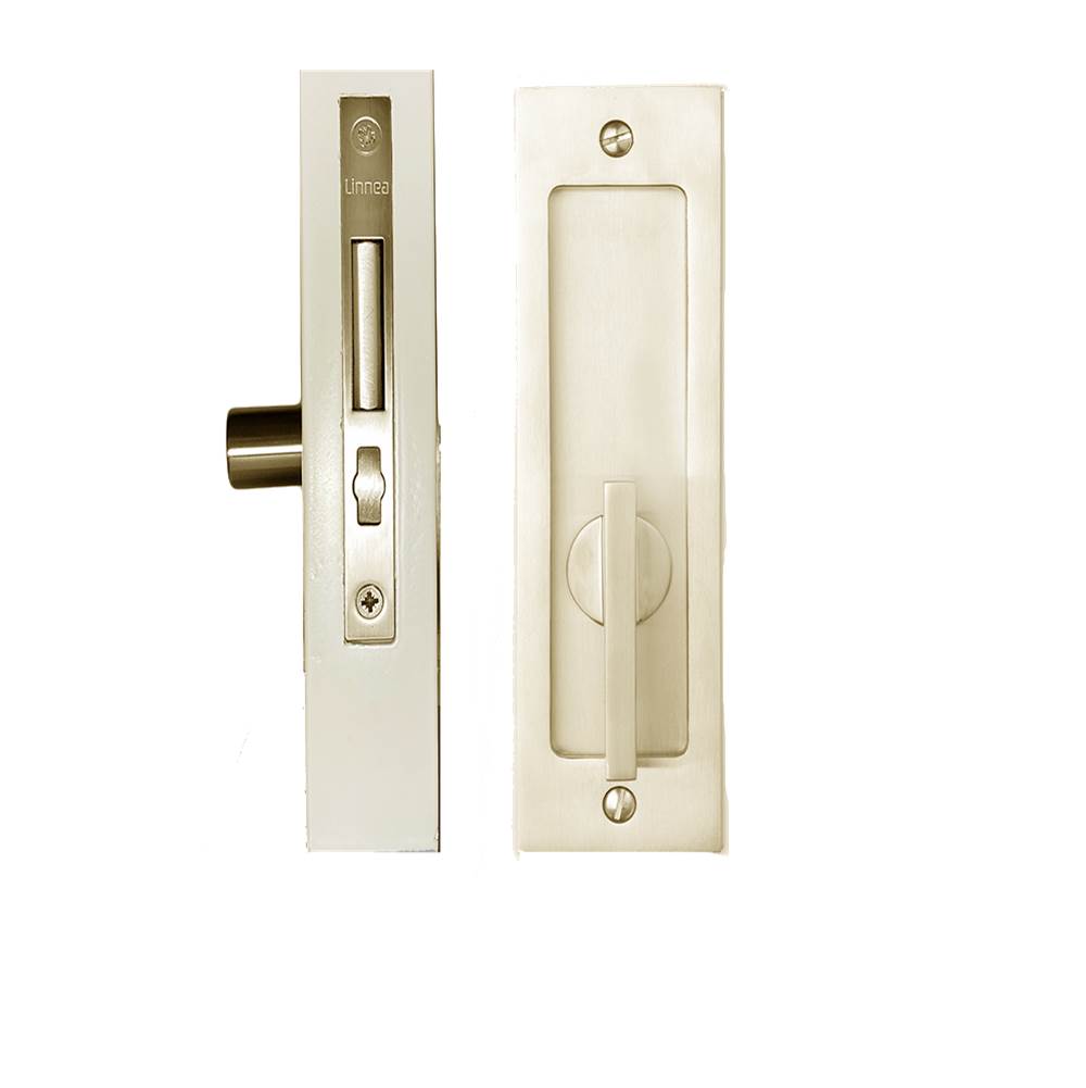 Linnea Pocketdoor Lock, Satin Brass