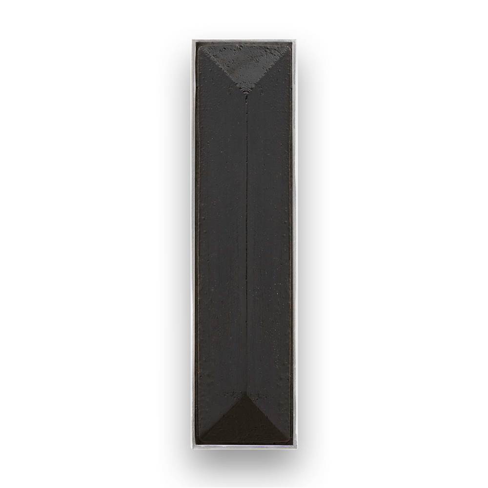 Linkasink 8'' Artisan Glass Prism Vanity Hardware, Small Rectangle with Black Prism