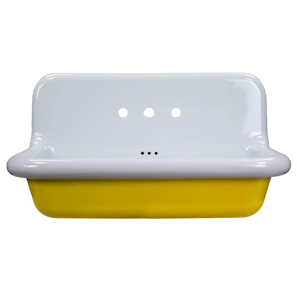 Nantucket Sinks Fireclay Utility Sink In Yellow/White