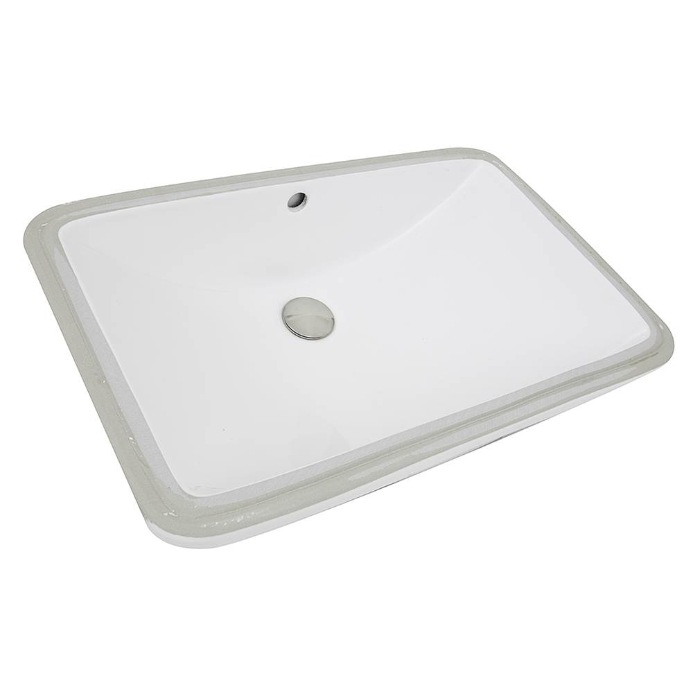 Nantucket Sinks 23.5 Inch Rectangular Undermount Ceramic Vanity Sink in White