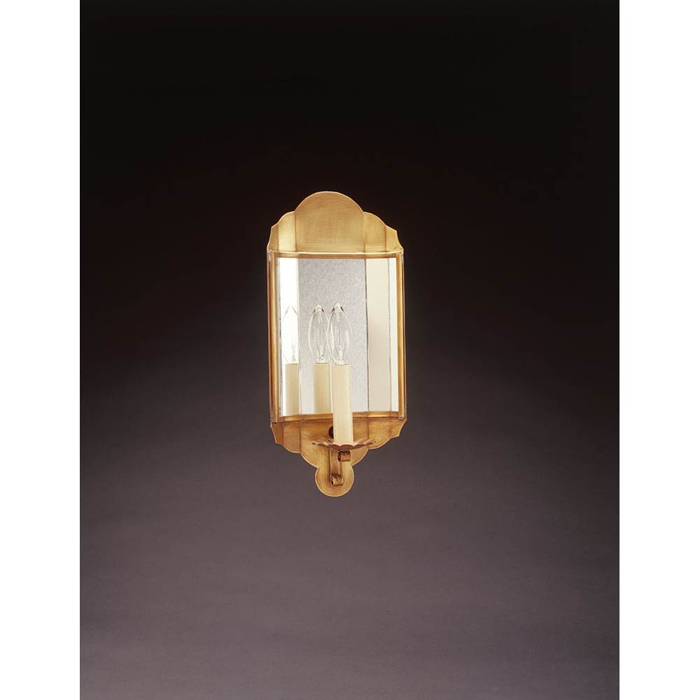 Northeast Lantern Small Mirrored Wall Sconce Dark Antique Brass 2 Cnadelabra Sockets Plain Mirror