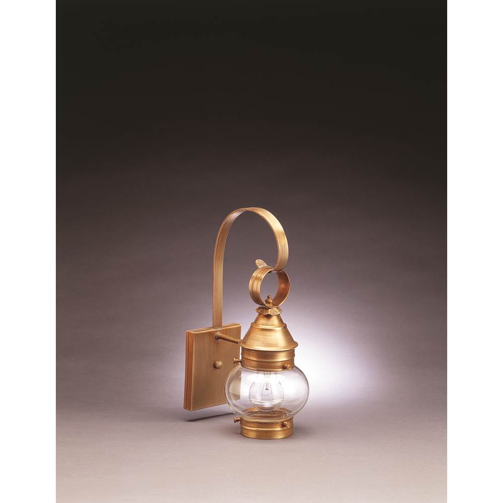 Northeast Lantern Onion Wall No Cage Antique Brass Medium Base Socket Clear Glass