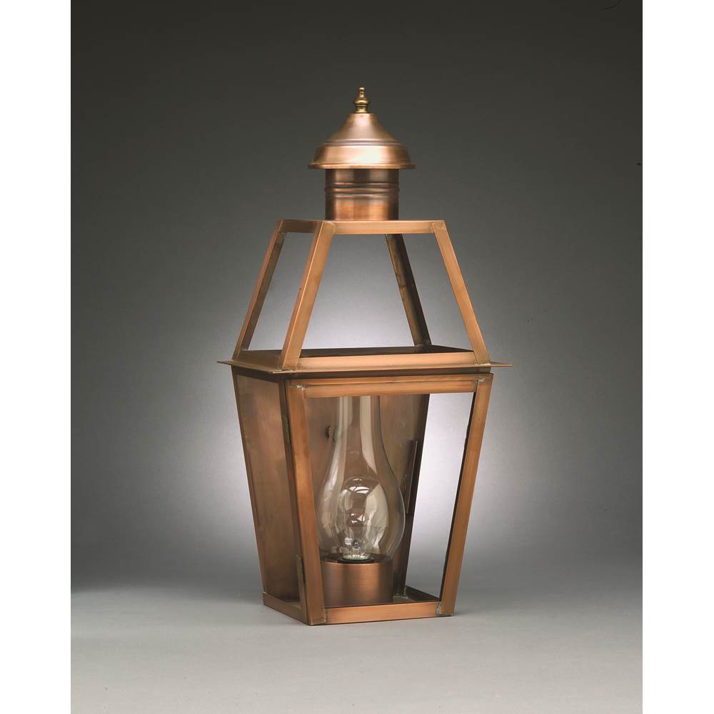 Northeast Lantern Tapered Wall Dark Antique Brass Medium Base Socket With Chimney Clear Glass