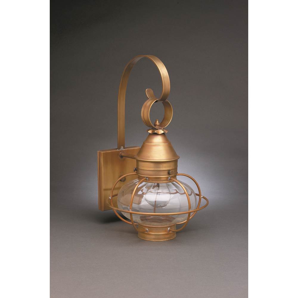 Northeast Lantern Caged Onion Wall Dark Antique Brass Medium Base Socket Optic Glass
