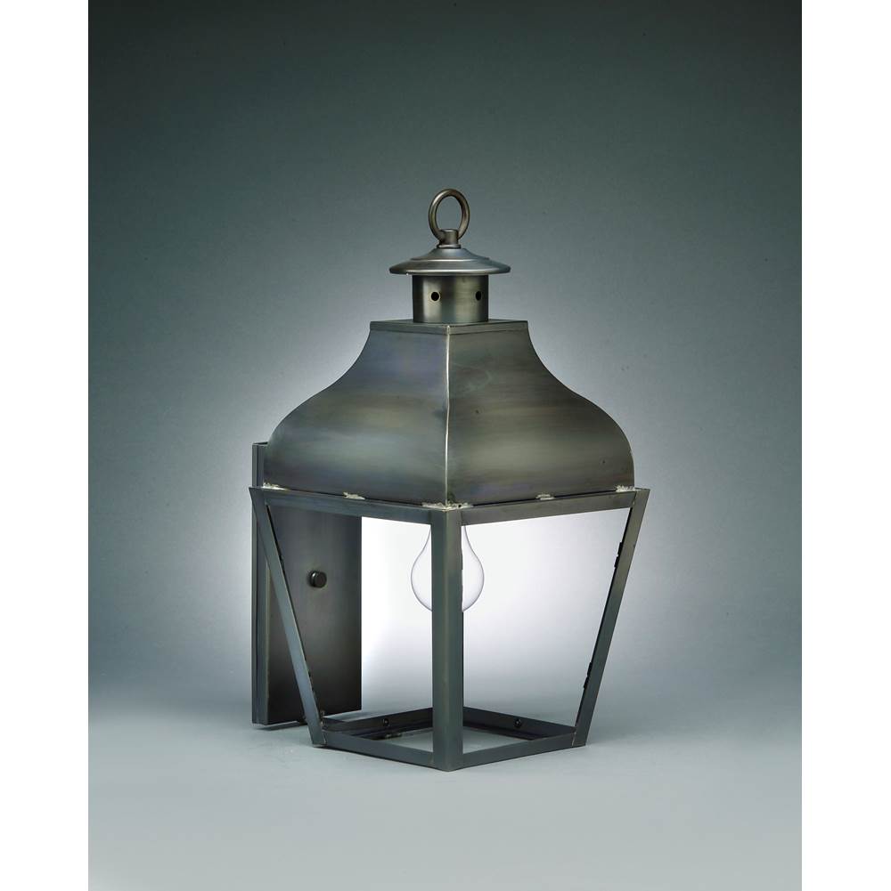 Northeast Lantern Curved Top Wall Antique Brass Medium Base Socket Clear Glass