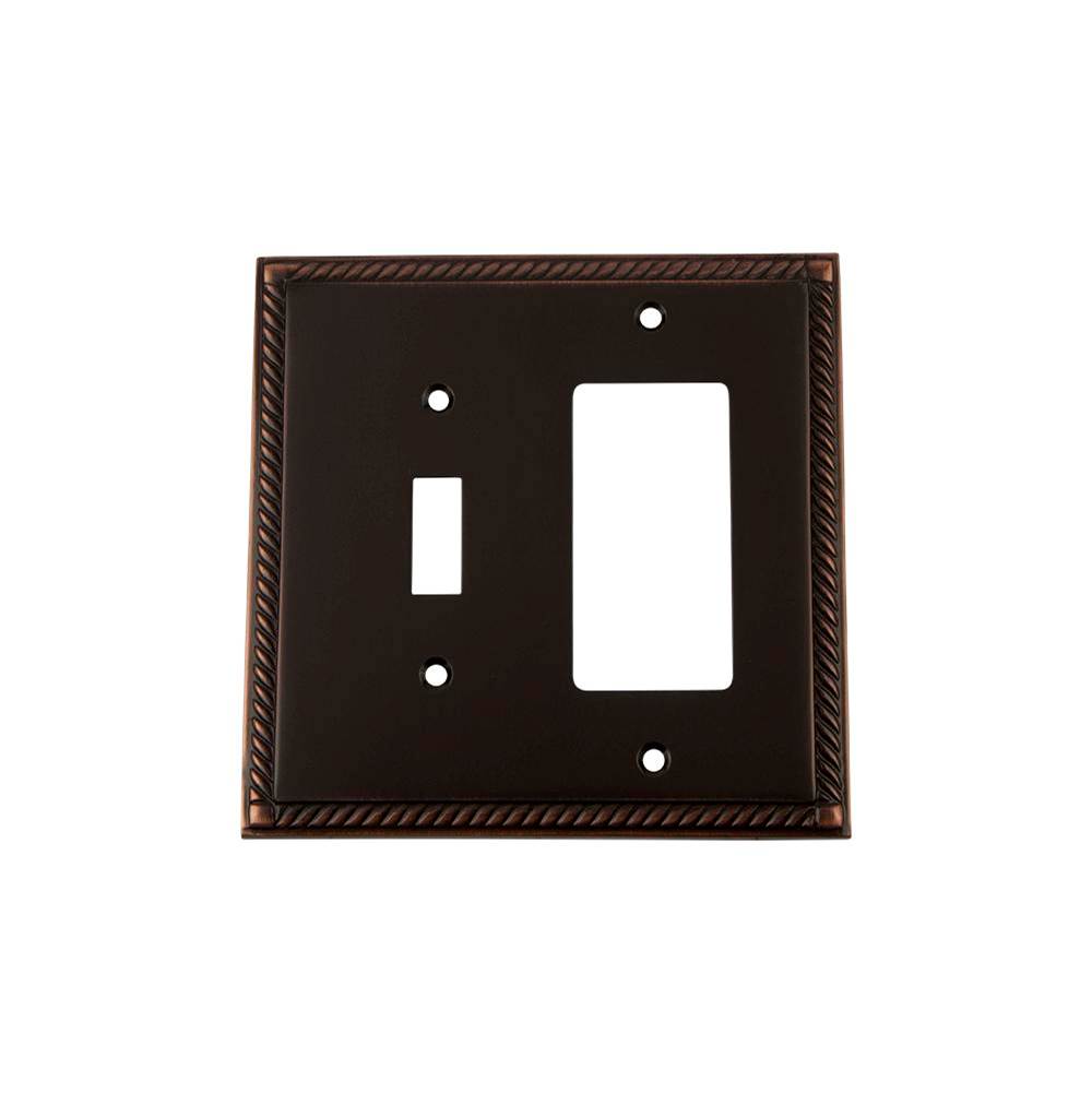 Nostalgic Warehouse Nostalgic Warehouse Rope Switch Plate with Toggle and Rocker in Timeless Bronze