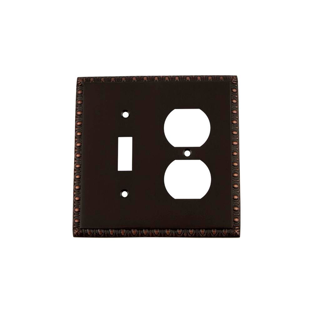 Nostalgic Warehouse Nostalgic Warehouse Egg & Dart Switch Plate with Toggle and Outlet in Timeless Bronze