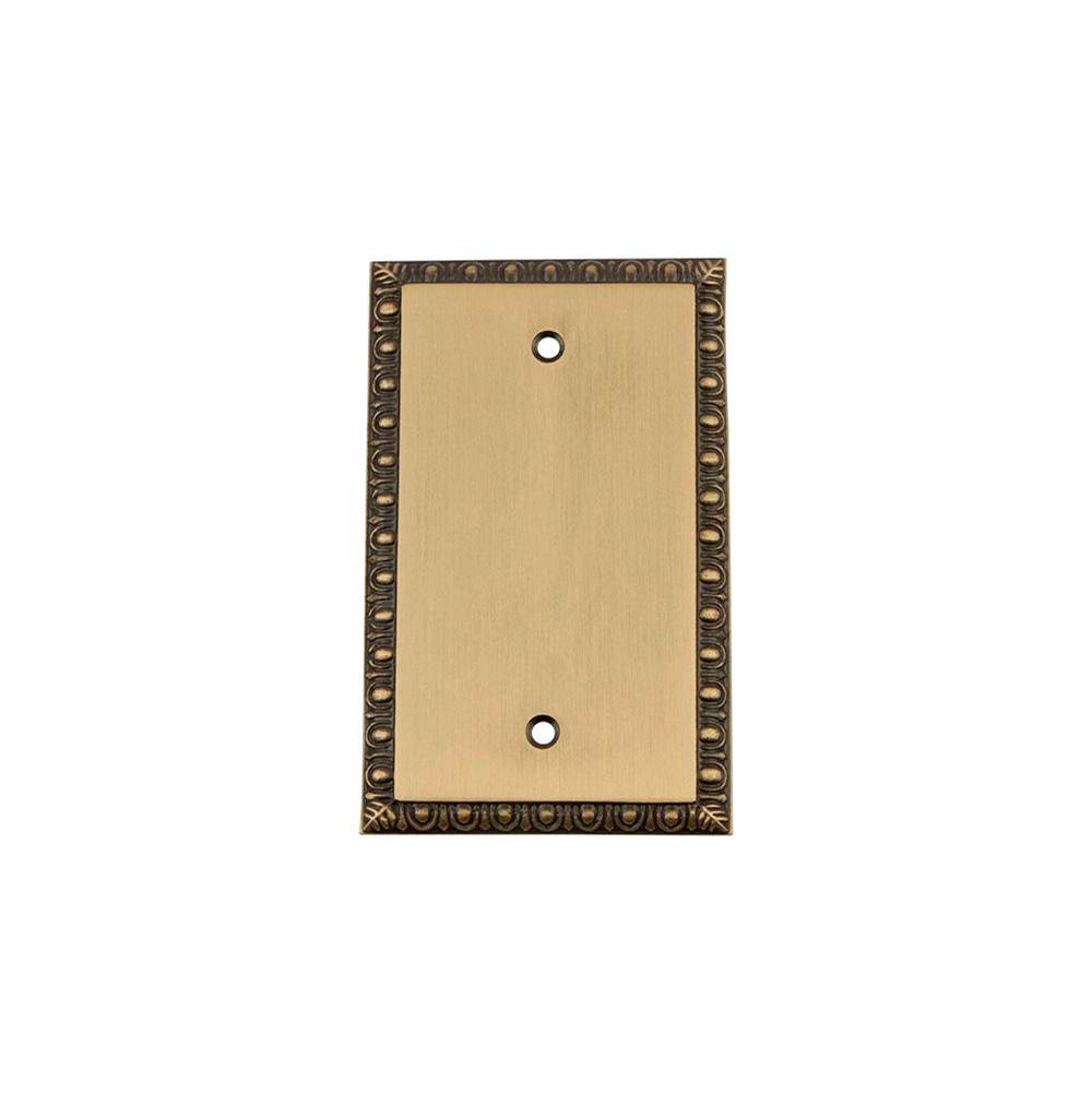 Nostalgic Warehouse Nostalgic Warehouse Egg & Dart Switch Plate with Blank Cover in Antique Brass