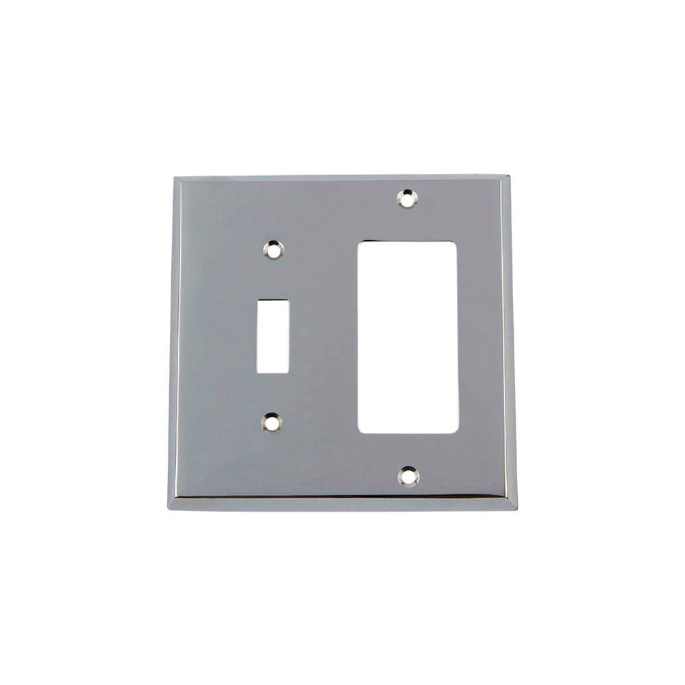 Nostalgic Warehouse Nostalgic Warehouse New York Switch Plate with Toggle and Rocker in Bright Chrome