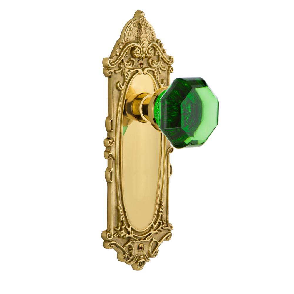 Nostalgic Warehouse Nostalgic Warehouse Victorian Plate Privacy Waldorf Emerald Door Knob in Polished Brass