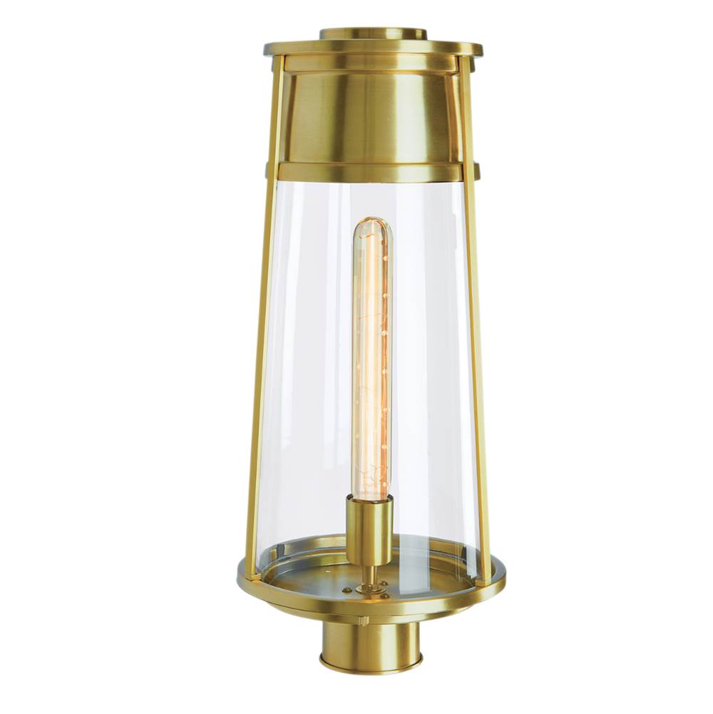 Norwell Cone Outdoor Post Lantern Light - Satin Brass