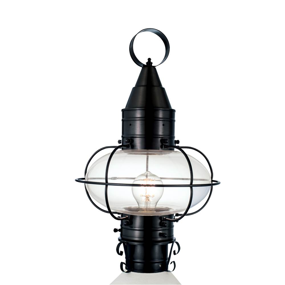 Norwell Classic Onion Outdoor Post Light - Black with Clear Glass