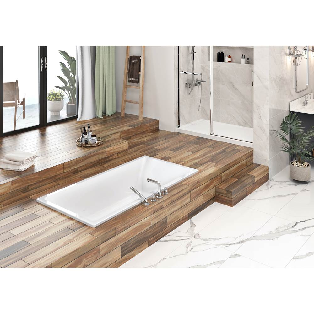 Oceania Baths Viele Deck Mount 72 x 36, SuperAeroMassage Bathtub, Glossy White