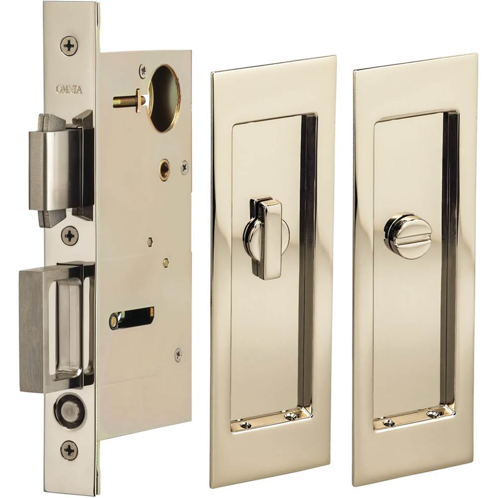 OMNIA Pocket Door Lockset ''L'' US14