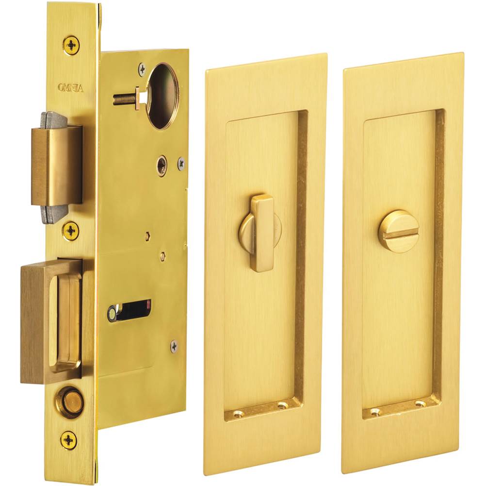 OMNIA Pocket Door Lockset ''L'' US4