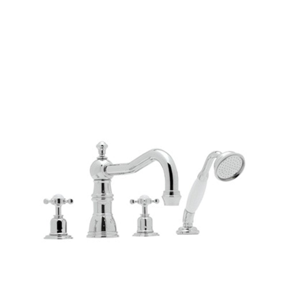 Rohl Edwardian™ 4-Hole Deck Mount Tub Filler with Column Spout