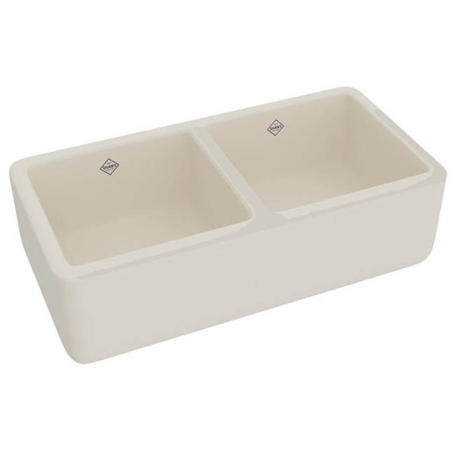 Rohl Lancaster™ 37'' Double Bowl Farmhouse Apron Front Fireclay Kitchen Sink